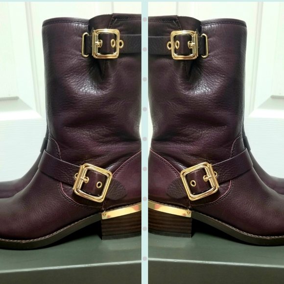 VINCE CAMUTO MID CALF LEATHER BOOTIES - Picture 5 of 8